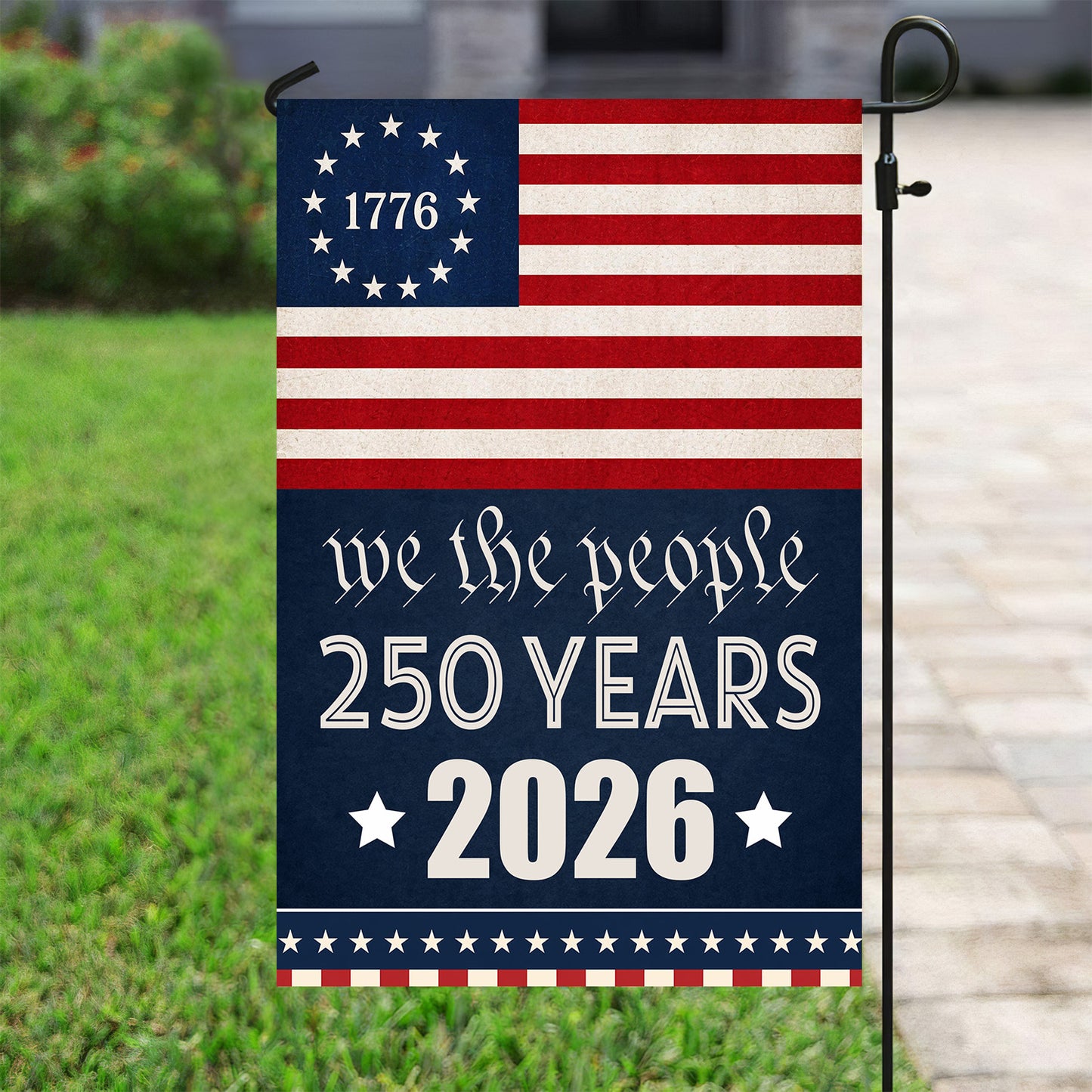 July 4th 250 Anniversary USA Garden Flag & House Flag, We The People 250 Years Outdoor Decor, Independence Day Yard Flag Gift For American Patriot