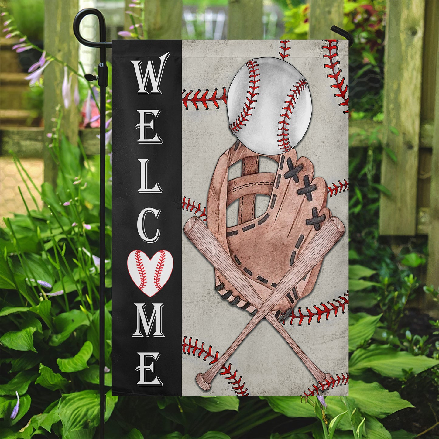 Funny Baseball Garden Flag & House Flag, Welcome Baseball Outdoor Decor, Yard Decor Gift For Baseball Lovers