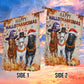 Funny Horse Garden & House Flag, Happy HalloThanksMas Horse Yard Flag, 3 Seasons In 1 Flag Gift For Horse Lovers