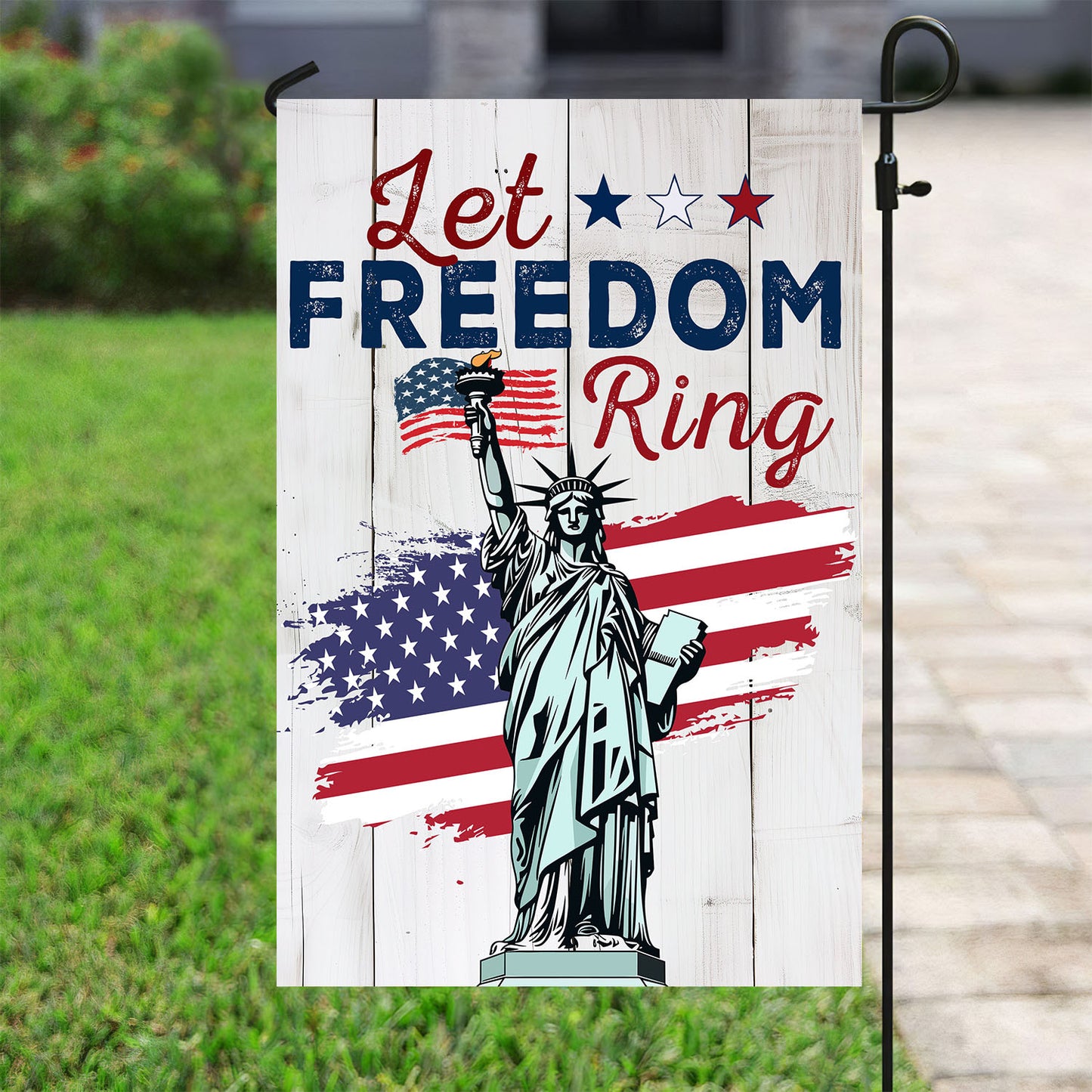 July 4th Garden Flag - House Flag, Let Freedom Ring Stars Stripes Liberty, Independence Day Independence Day Yard Flag Gift For America Lovers