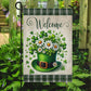 Patrick's Day Garden Flag & House Flag, Welcome Patrick's Day Outdoor Decor, Yard Decor Gift For Shamrock Lovers