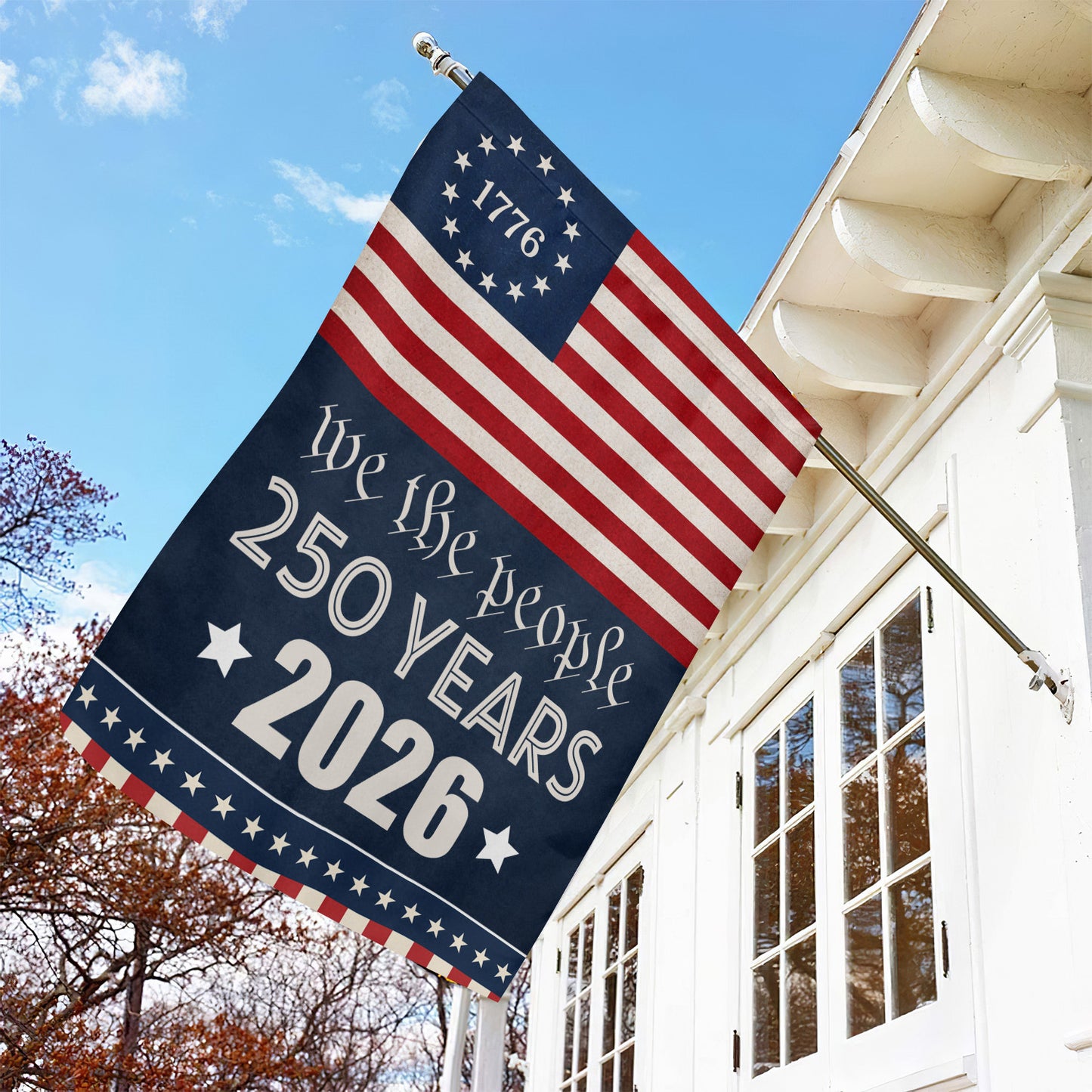 July 4th 250 Anniversary USA Garden Flag & House Flag, We The People 250 Years Outdoor Decor, Independence Day Yard Flag Gift For American Patriot
