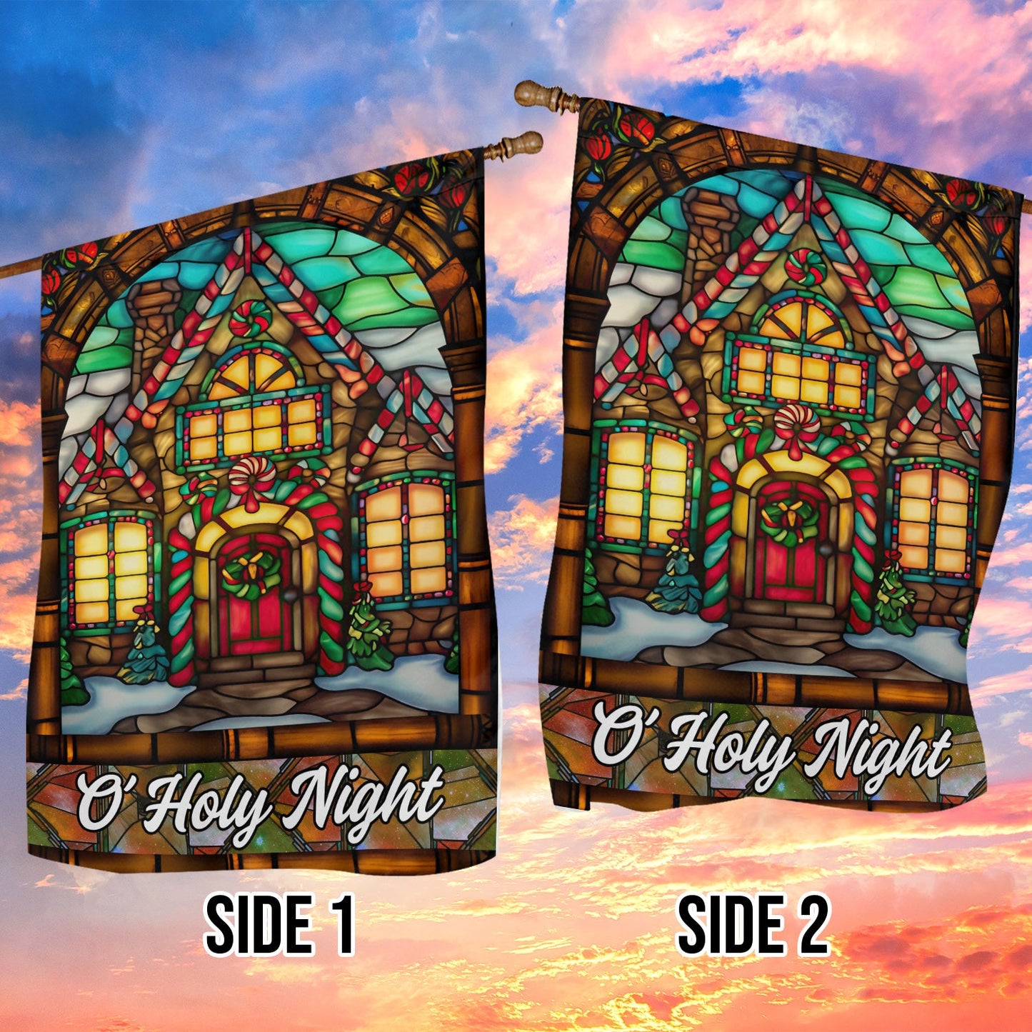 O' Holy Night, Christians Xmas Garden Flag & House Flag, Nativity Christians Flag Gift