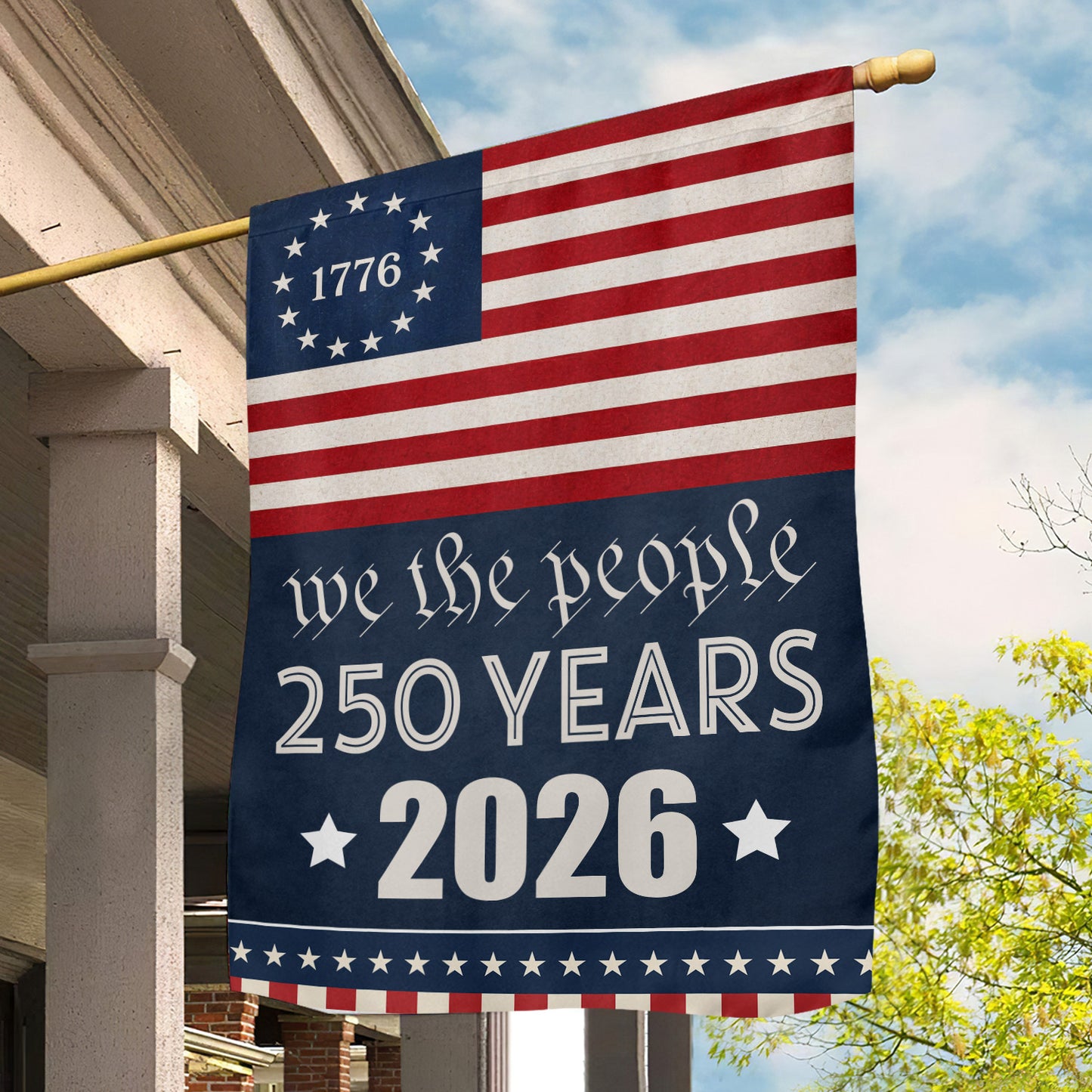 July 4th 250 Anniversary USA Garden Flag & House Flag, We The People 250 Years Outdoor Decor, Independence Day Yard Flag Gift For American Patriot