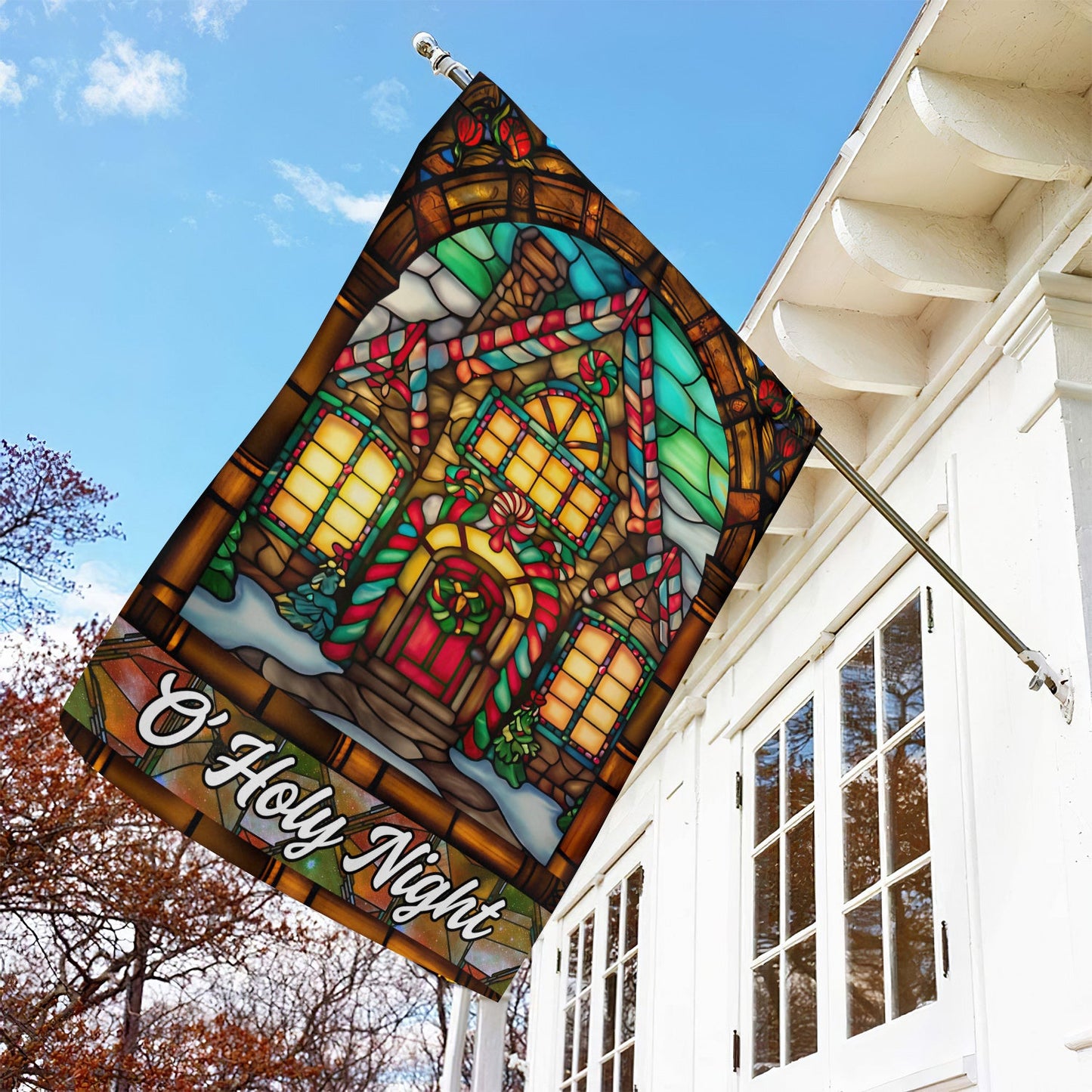 O' Holy Night, Christians Xmas Garden Flag & House Flag, Nativity Christians Flag Gift