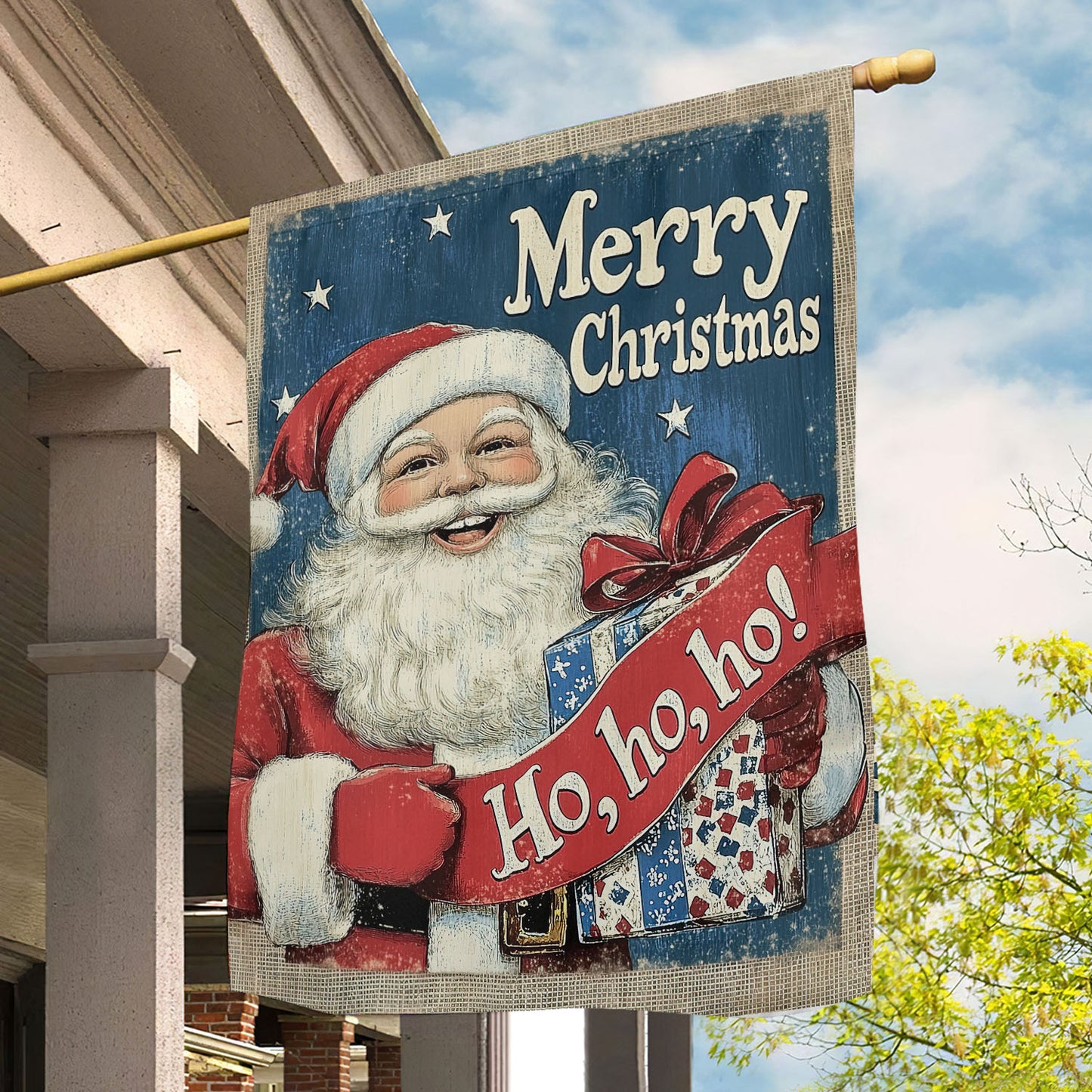 Christmas Santa Claus Garden Flag & House Flag, Merry Christmas , Welcome Outdoor Decor, Xmas Yard Decor Gift