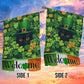 Four-Leaf Clover Cat Garden Flag & House Flag, Welcome Irish Outdoor Decor, St Patrick's Day Yard Flag Gift For Cat Lover