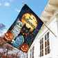 Halloween Cat Garden Flag House Flag, Meow-loween Trio Yard Flag Spooky Season Gift For Cat Lovers