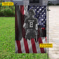 Personalized July 4th Softball Girl USA Garden Flag & House Flag, Patriotic Softball Outdoor Decor, Independence Day Yard Flag Gift For Softball Lover