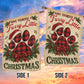 Vintage Christmas Dog Paws Garden & House Flag, Have Yourself Funny Little Christmas Yard Flag, Xmas Gift For Dog Lover