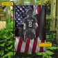 Personalized July 4th Softball Girl USA Garden Flag & House Flag, Patriotic Softball Outdoor Decor, Independence Day Yard Flag Gift For Softball Lover
