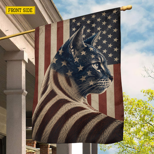 July 4th Cat USA Garden Flag & House Flag, Freedom Has Fur Patriotic Cat Outdoor Decor, Independence Day Yard Flag Gift For Cat Lover
