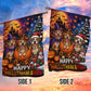 Funny Halloween Thanksgiving Christmas Pitbull Dog Garden & House Flag, Happy HalloThanksMas Yard Flag, 3 Seasons In 1 Flag Gift For Dog Lover