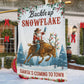 Funny Christmas Cowboy Rodeo Garden & House Flag, Buckle Up Snowflake Yard Flag, Xmas Gift For Cowboys