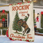 Funny Christmas Cowboy Rodeo Garden & House Flag, Rockin' Around The Christmas Tree Yard Flag, Xmas Gift For Cowboys