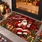 Merry Christmas Black Santa Doormat, A Merry Welcome From Santa Doormat For Home Decor Housewarming Gift, Xmas Welcome Mat Gift