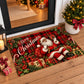 Merry Christmas Black Santa Doormat, A Merry Welcome From Santa Doormat For Home Decor Housewarming Gift, Xmas Welcome Mat Gift