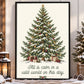 Cozy Christmas Tree Canvas Painting, All Is Calm In A Wild World On This Day Wall Art Decor, Xmas Quote Poster Gift