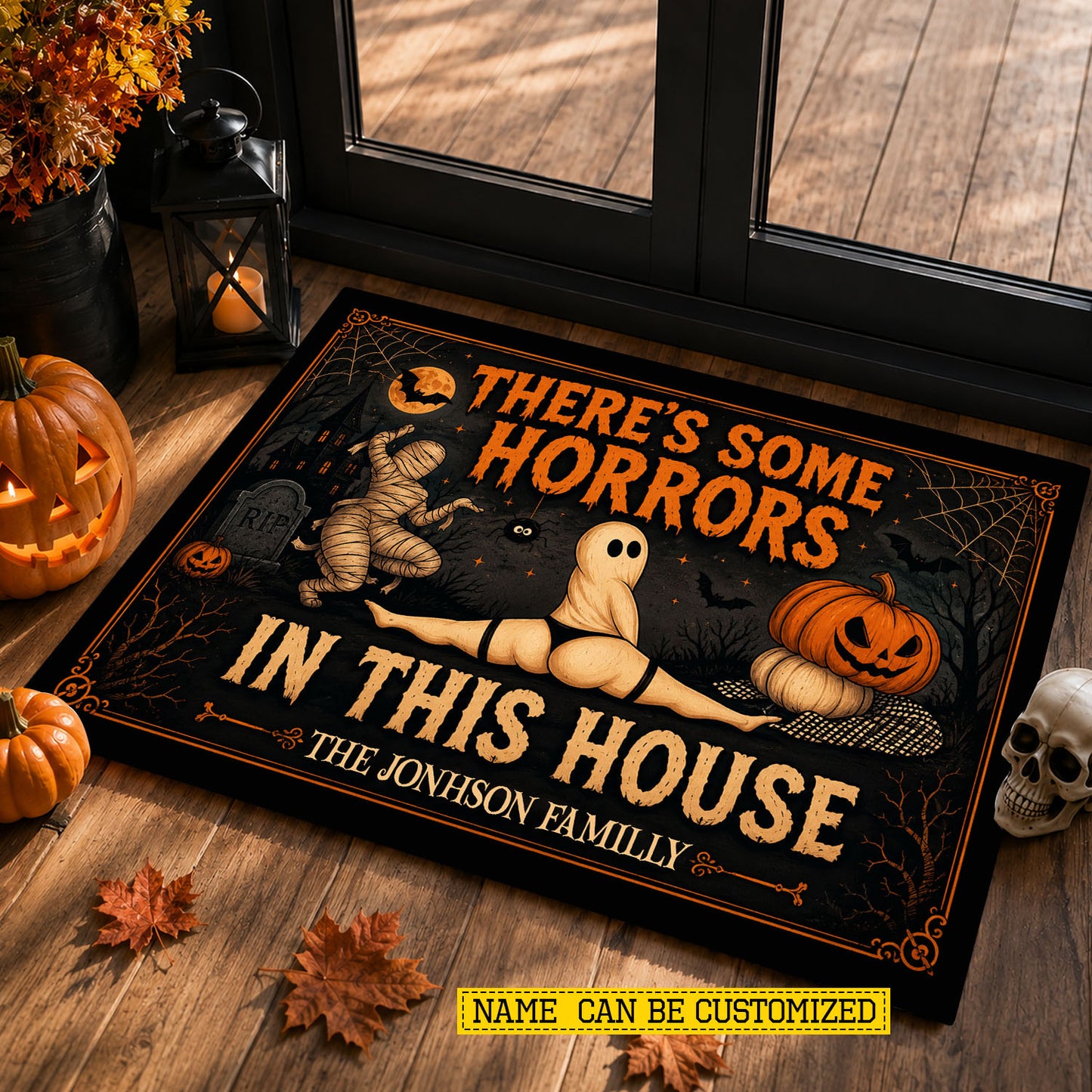 Funny Personalized Halloween Doormat, There’s Some Horrors In This House Doormat For Home Decor Housewarming Spooky Season Gift