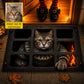 Personalized Halloween Cat Doormat, Your Cat Has Been Waiting, Housewarming Spooky Season Doormat Decor Gift For Cat Lover, IT Movie Fans