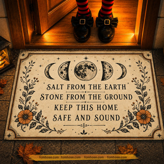 Vintage Halloween Doormat, Salt From The Earth Home Protection Doormat For Home Decor Housewarming Spooky Season Gift
