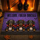 Halloween Dachshund Dog Doormat, Welcome Foolish Mortals Doormat For Home Decor Housewarming Spooky Season Gift For Wiener Dog Lover