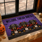 Halloween Dachshund Dog Doormat, Welcome Foolish Mortals Doormat For Home Decor Housewarming Spooky Season Gift For Wiener Dog Lover