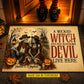 Personalized Halloween Couple Cowboy & Cowgirl Skeleton Doormat, A Wicked Witch And Her Handsome Devil Doormat For Home Decor Housewarming Spooky Season Gift For Couple