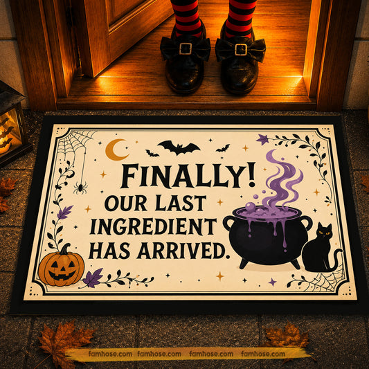 Funny Halloween Witch Doormat, Our Last Ingredient Has Arrived Doormat For Home Decor Housewarming Spooky Season Gift For Witch Lover