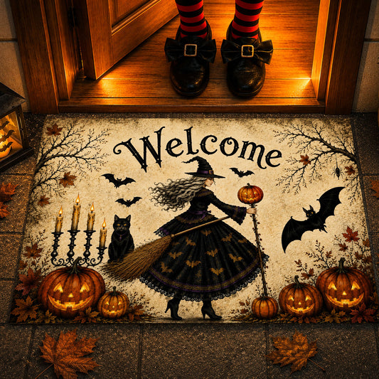 Vintage Halloween Witch Doormat, Welcome Doormat For Home Decor Housewarming Spooky Season Gift For Witch Lover