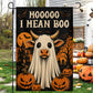 Funny Halloween Cow Boo Garden & House Flag, Mooooo I Mean Boo Yard Flag Spooky Season Gift For Ghost & Cow Lover