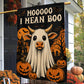Funny Halloween Cow Boo Garden & House Flag, Mooooo I Mean Boo Yard Flag Spooky Season Gift For Ghost & Cow Lover
