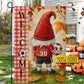 Personalized Thanksgiving Soccer Gnomie Garden & House Flag, Welcome Thankful Outdoor Decor, Yard Decor Gift For Soccer Lovers