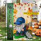 Personalized Thanksgiving Golf Gnomie Garden & House Flag, Welcome Thankful Outdoor Decor, Yard Decor Gift For Golf Lovers