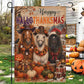 Halloween Thanksgiving Christmas Horse Garden & House Flag, Happy HalloThanksMas Yard Flag, 3 Seasons In 1 Flag Gift For Horse Lover