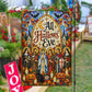 Vintage Halloween All Hallows Eve Garden & House Flag, Holy Night Before All Saints Yard Flag, Spooky Season Gift For Christians