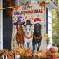 Funny Horse Garden & House Flag, Happy HalloThanksMas Horse Yard Flag, 3 Seasons In 1 Flag Gift For Horse Lovers