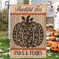 Thanksgiving Dog Garden & House Flag, Thankful For Paws Purrs Outdoor Decor, Give Thanks Yard Decor Gift For Dog Lovers