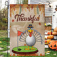Thanksgiving Golf Garden & House Flag, Thankful Turkey Outdoor Decor, Yard Decor Gift For Golf Lovers