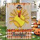 Thanksgiving Softball Garden & House Flag, Thankful Turkey Outdoor Decor, Yard Decor Gift For Softball Lovers