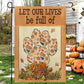 Thanksgiving Dog Garden & House Flag, Let Our Lives Be Full Of Paws Outdoor Decor, Give Thanks Yard Decor Gift For Dog Lovers