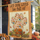 Thanksgiving Dog Garden & House Flag, Let Our Lives Be Full Of Paws Outdoor Decor, Give Thanks Yard Decor Gift For Dog Lovers