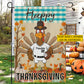 Personalized Thanksgiving Baseball Garden & House Flag, Happy Thanksgiving Thankful Turkey Outdoor Decor, Yard Decor Gift For Baseball Lovers