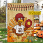 Cute Personalized Thanksgiving Softball Garden & House Flag, Thankful Turkey Outdoor Decor, Yard Decor Gift For Softball Lovers