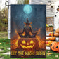 Halloween Meditation Garden & House Flag, Let The Magic Begin Yard Flag, Spooky Season Gift For Meditation Lovers