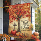 Thanksgiving Garden Flag & House Flag, Fall For Jesus, Thankful Outdoor Decor, Autumn Yard Decor Gift