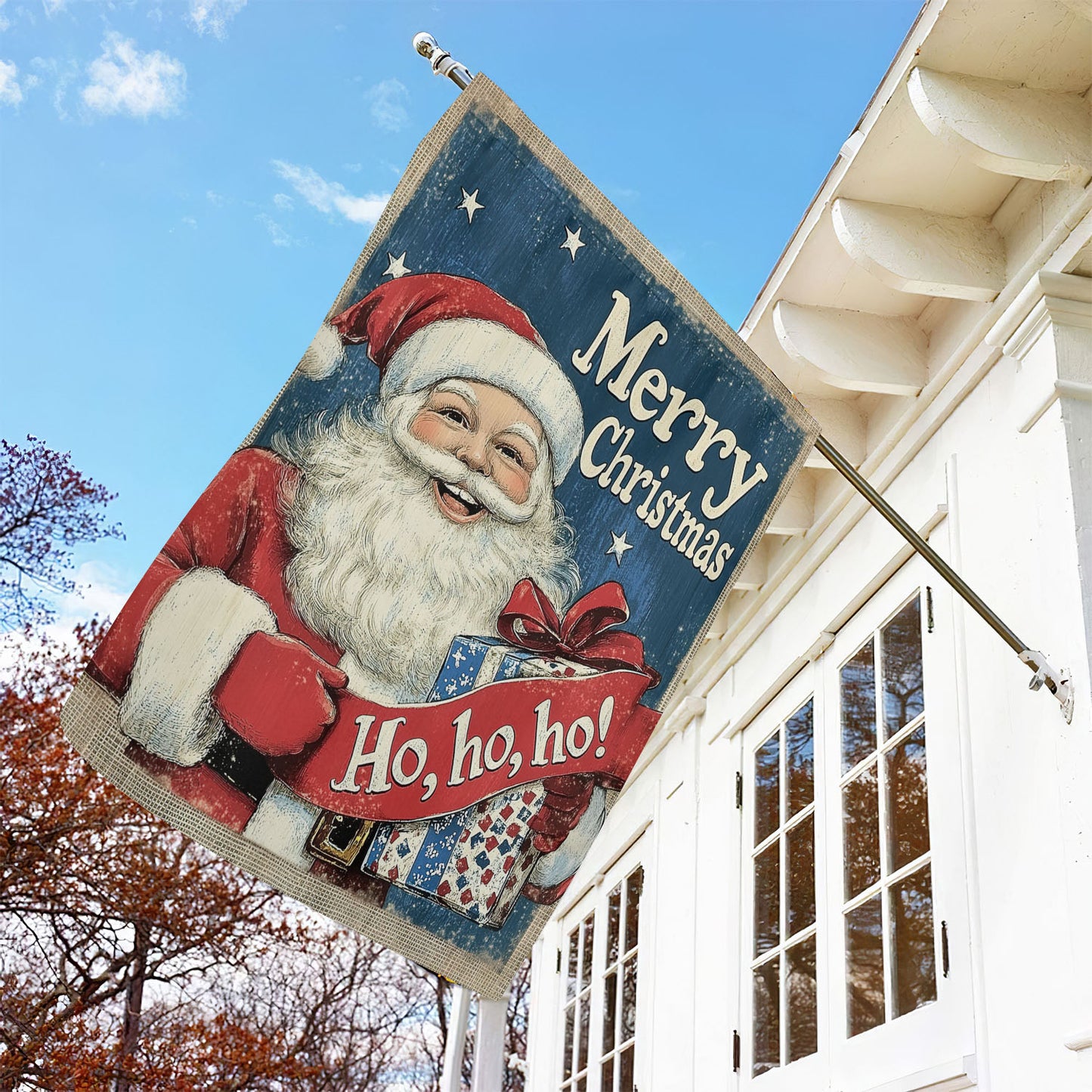 Christmas Santa Claus Garden Flag & House Flag, Merry Christmas , Welcome Outdoor Decor, Xmas Yard Decor Gift