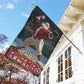 Christmas Santa Claus Playing Baseball Garden Flag & House Flag, Merry Hitmas, Welcome Outdoor Decor, Xmas Yard Decor Gift For Baseball Lovers