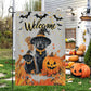 Halloween Dog Garden Flag & House Flag, Dog And Cat Welcome Spooky Season Outdoor Decor, Yard Decor Gift For Dog Lovers