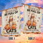 Thanksgiving Cat Garden & House Flag, Let Our Lives Be Full Of Cats Outdoor Decor, Give Thanks Yard Decor Gift For Cat Lovers